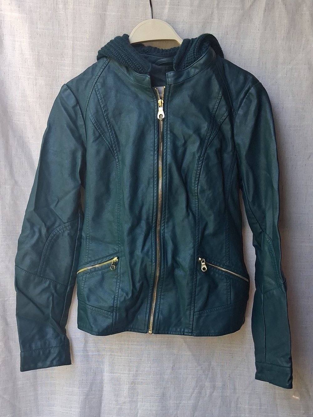 Guess Teal Zip Jacket with Hood M